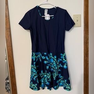 Calypsa Vintage Swim Dress NWT Medium Barbados Blue/Navy
